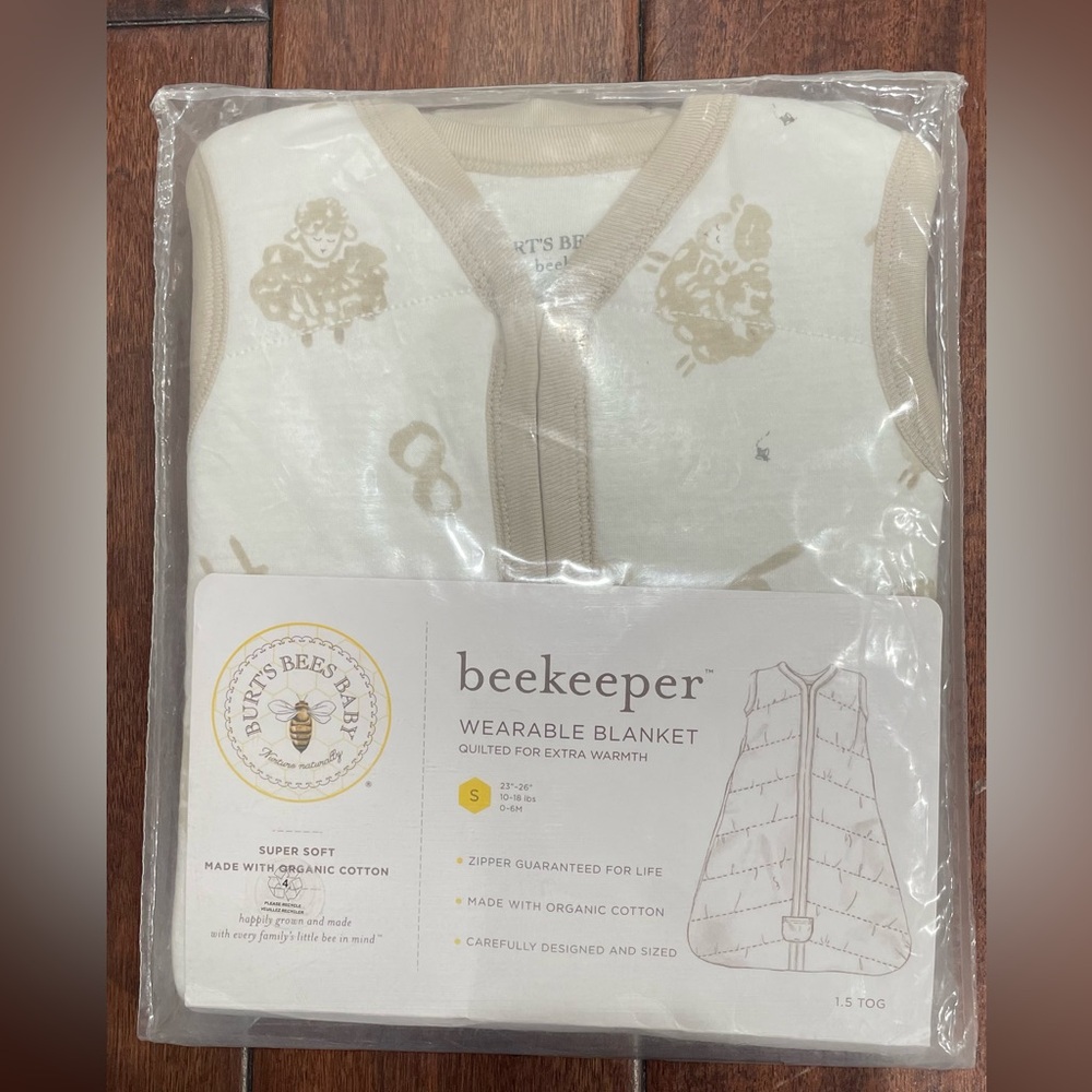 Burt’s bees baby beekeeper wearable blanket sleep sack size small 0-6m TOG 1.5